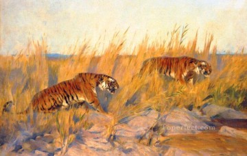 Arthur Wardle Painting - Tigers Arthur Wardle